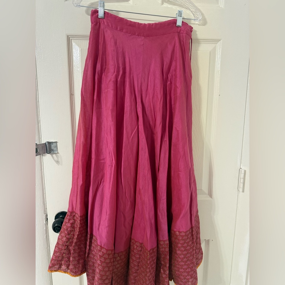 Fabindia Pink A-Line Skirt